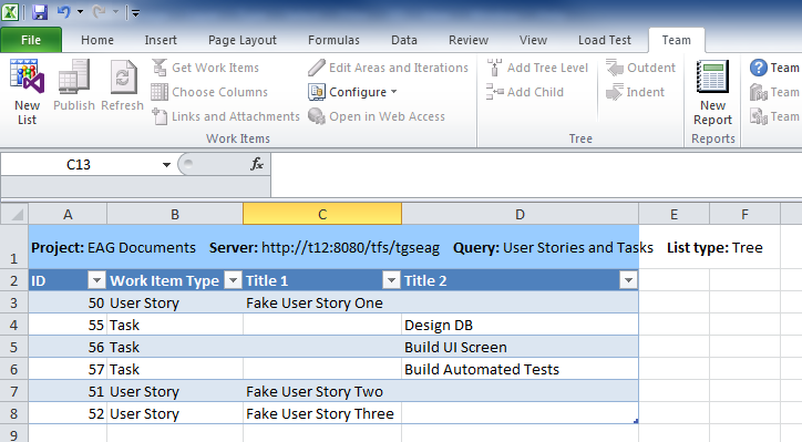 Adding Tasks to a User Story in Bulk with Excel 8